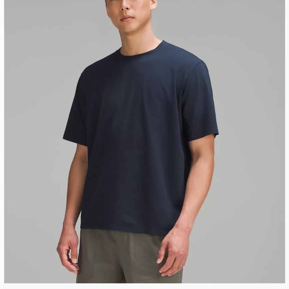LULULEMON PIQUE OVERSIZED-FIT MEN T-SHIRT TRUE NAVY